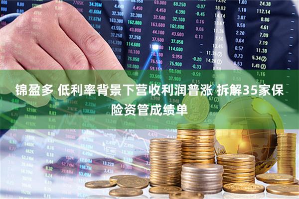 锦盈多 低利率背景下营收利润普涨 拆解35家保险资管成绩单