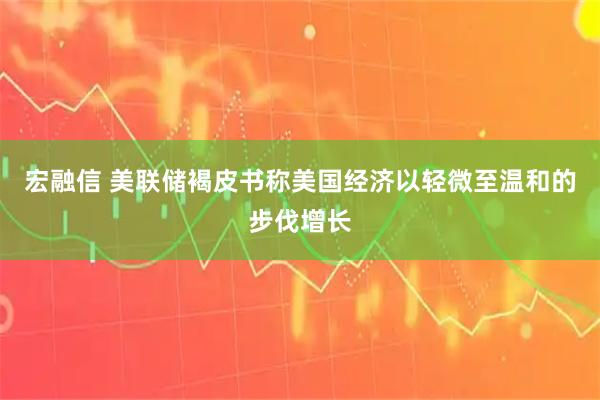 宏融信 美联储褐皮书称美国经济以轻微至温和的步伐增长